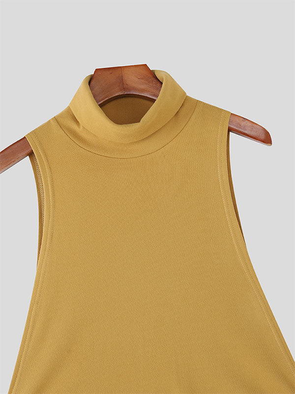Men's Minimalist High Neck Casual Tank SKUL26220