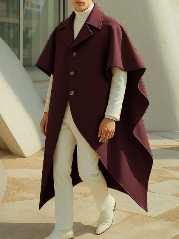 Men's Solid Loose Wide Sleeve Cloak SKUL28407