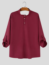 Men's Deconstructed Backless Long Sleeve Shirt SKUL55299