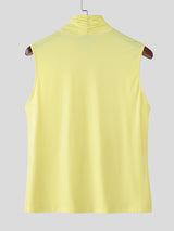 Men's Solid Color Casual Turtleneck Tank SKUL23615