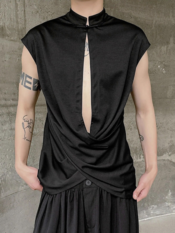 Mens New Chinese Style Stand Collar Tank SKUK63659