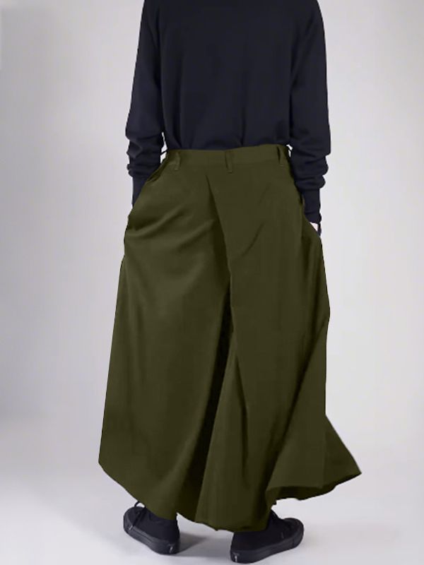 Men's Deconstructed Solid Color Pleated Pant SKUL48757