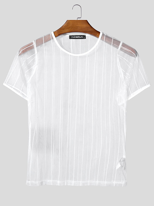 Mens Sheer Mesh Short Sleeve T-Shirt SKUL04436
