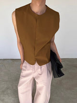 Men's Solid Casual Waistcoat SKUL32791