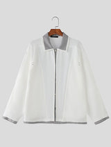 Men's Fake Two Piece Color Block Long Sleeve Jacket SKUL36468