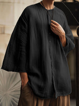 Mens Solid Textured Long Sleeve Shirt SKUL11791