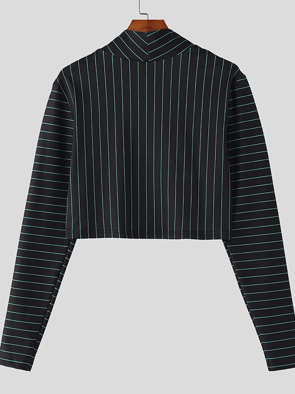 Men's Cross Design Stripe Long Sleeve T-shirt SKUL45182