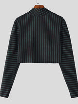 Men's Cross Design Stripe Long Sleeve T-shirt SKUL45182