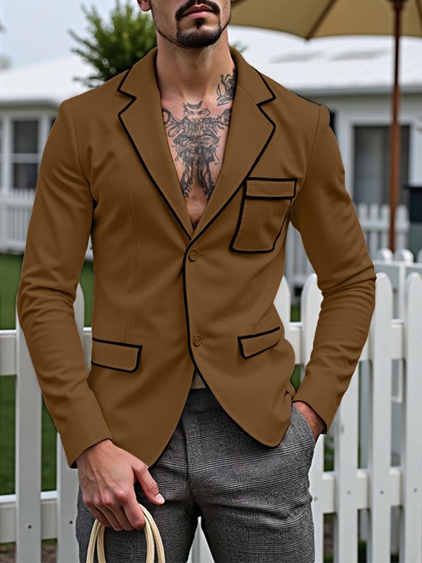 Men's Bold Edge Contrast Long Sleeve Blazer SKUL29610