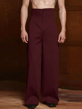 Men's Solid Color High Waist Casual Pant SKUL47931