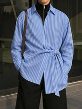 Men's Striped Twist Long Sleeve Shirt SKUL32866