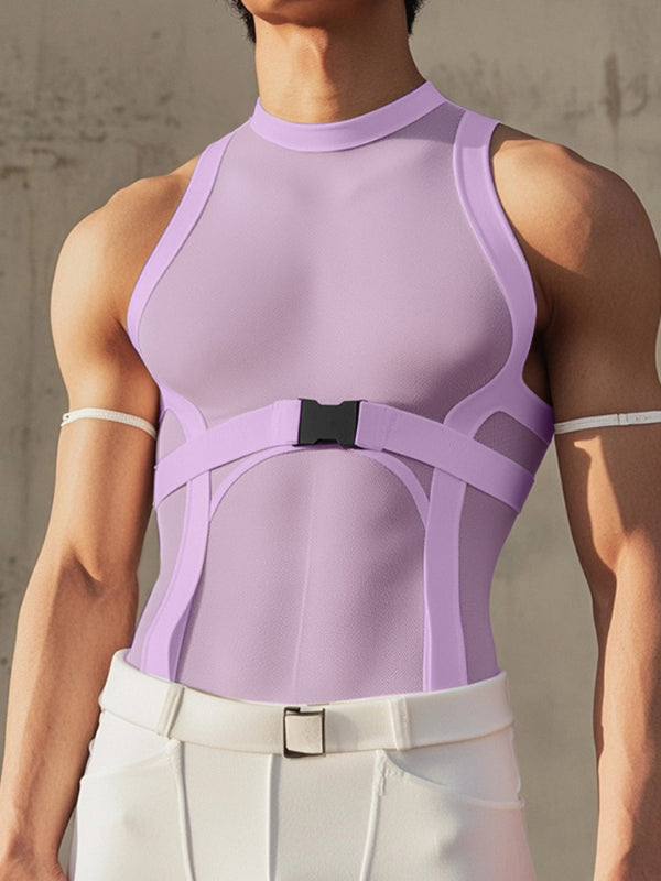 Mens Sheer Mesh Slim Fit Tank SKUL13747