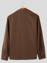 Mens Color-Block Patchwork Long Sleeve Shirt SKUK99735