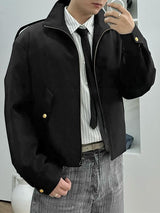 Men's Solid Color Loose Long Sleeve Jacket SKUL42537