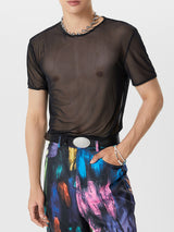 Mens Mesh See Through Short Sleeve T-Shirt SKUK35602