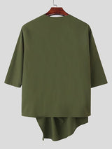 Men's Deconstructed Asymmetrical Placket Long Sleeve Shirt SKUL44018