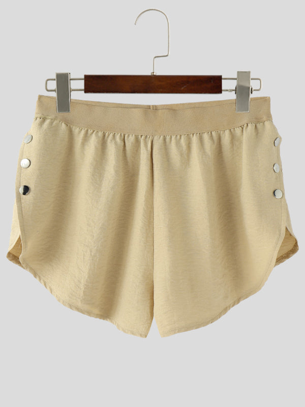 Mens Solid Color Side Slit Lightweight Short SKUL12474