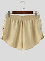 Mens Solid Color Side Slit Lightweight Short SKUL12474