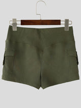 Men's Utility Ribbed High-Waisted Cargo Booty Short SKUL75676
