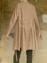 Men's Deconstructed Loose Drawstring Long Sleeve Shirt SKUL37534