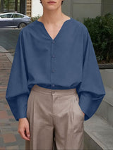 Men's Solid Color Casual Long Sleeve Shirt SKUL47874