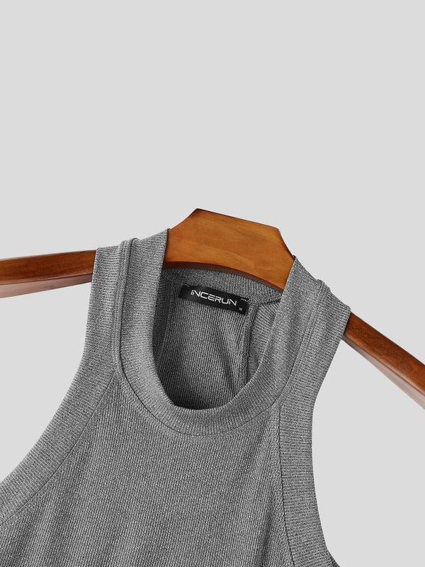 Men's Minimalist Ribbed Slim Fit Racerback Tank SKUL74444