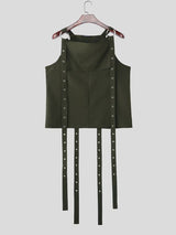 Men's Deconstructed Eyelet Tie Square Neck Tank SKUL55228