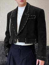 Men's Dashed Color Block Casual Long Sleeve Blazer SKUL29735