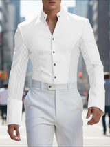 Men's Contrast Mesh Long Sleeve Shirt SKUL50066