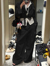 Men's Solid Color Cropped Zip Two Pieces Outfit SKUL41219