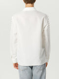 Mens Cutout Design Lapel Long Sleeve Shirt SKUK26619