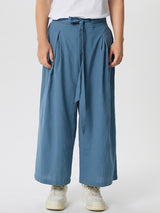 Mens Solid Pleated Cotton Wide Leg Pants SKUK32728