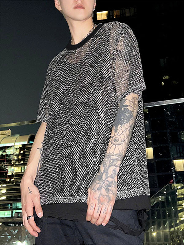 Mens Sheer Mesh Short Sleeve T-Shirt SKUL13658