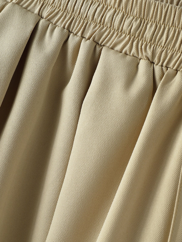 Mens Solid Color Wide-Leg Casual Short SKUL20175