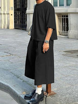 Mens Solid Color Casual Two Pieces Outfit SKUL08518