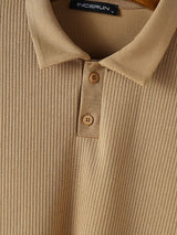 Men's Minimalist Textured Long Sleeve Shirt SKUL46298