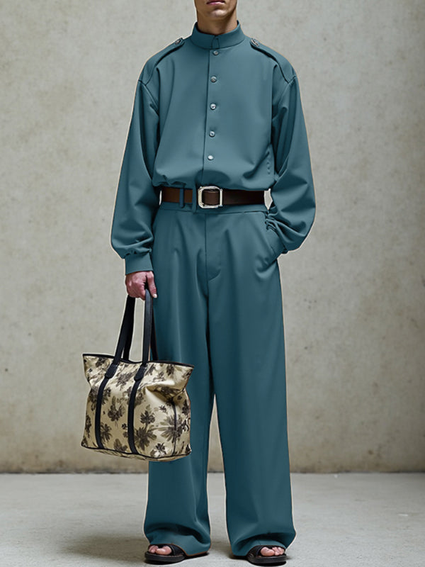 Men's Solid Color Casual Two Pieces Outfit SKUL27271