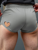 Mens Solid Color Heart Cut-Out Casual Short SKUL18886