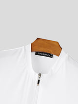 Mens Ice Silk Zip-Up Fitted Short Sleeve Bodysuit SKUL10799