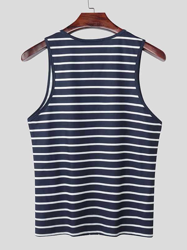 Men's Stripe Knit Casual Tank SKUL47885