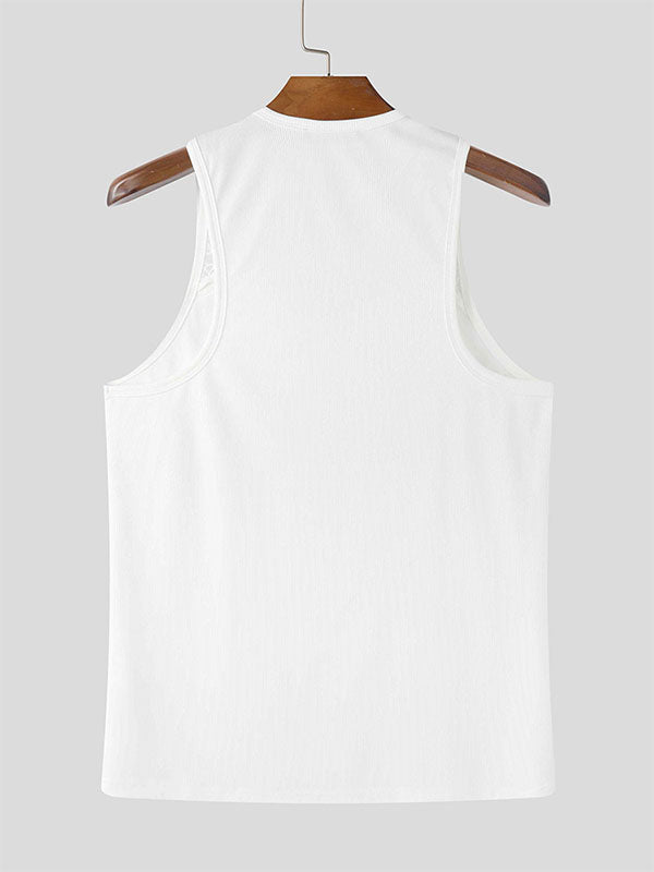 Mens Lace Patchwork Knit Tank SKUL05327