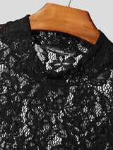 Mens Sheer Lace Mock Neck Tank SKUL05484