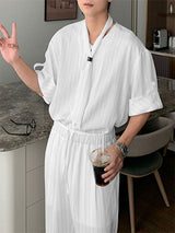 Mens Striped Casual Two Pieces Outfit SKUL20289