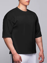 Mens Hollow-Out Mesh Sheer Half Sleeve T-Shirt SKUK99037