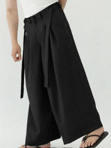 Men's Solid Color Ribbon Casual Long Pant SKUL53041