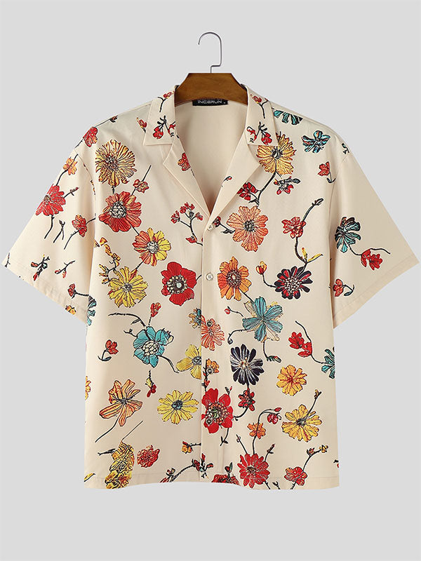 Mens Floral Print Short Sleeve Shirt SKUL07494
