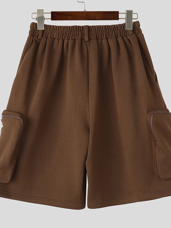 Men's Solid Color 3D Side Pocket Short SKUL45160