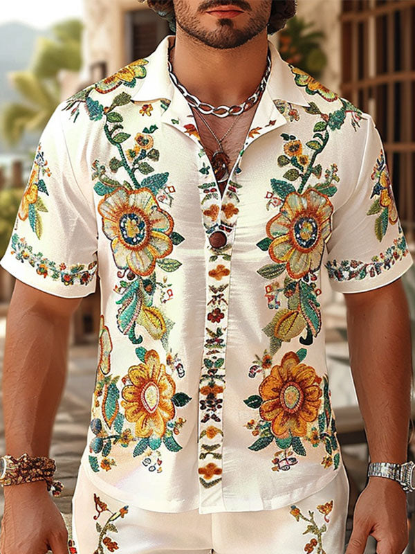 Mens Floral Print Short Sleeve Shirt SKUK74221