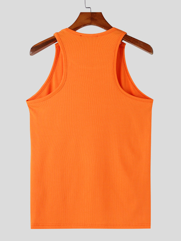 Mens Fitted Striped Knit Tank SKUK74672