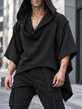 [Pre-order] Men's Japanese Ninja City Walk Batwing Short Sleeve Oversized Hooded Sweatshirt SKUL88530
